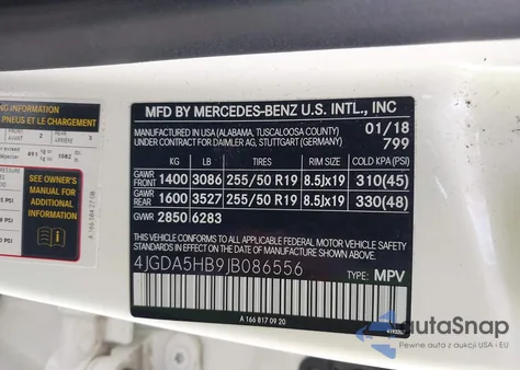 2018 Mercedes-Benz Gle 350 4Matic z USA, uszkodzony, nr VIN 4JGDA5HB9JB086556